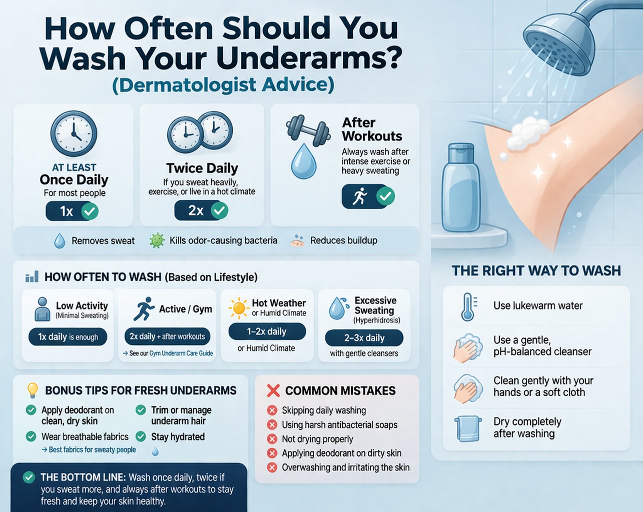 🚿 How Often Should You Wash Your Underarms?